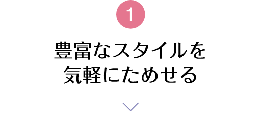 1 豊富なスタイルを気軽にためせる