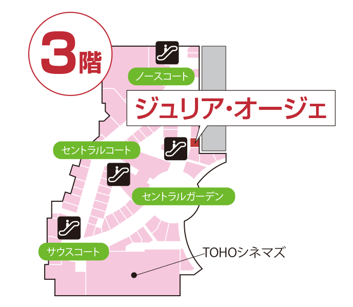 ジュリア・オージェ ららぽーと横浜店 館内図