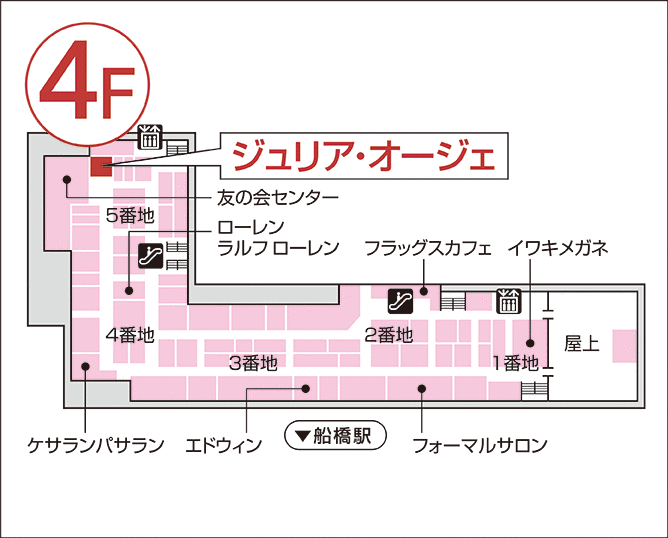 ジュリア・オージェ 東武百貨店船橋店 館内図