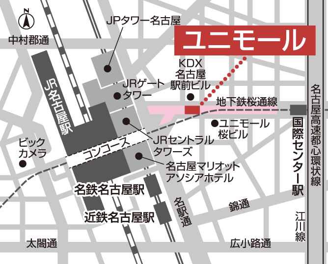 ジュリア・オージェ 名古屋ユニモール店 地図