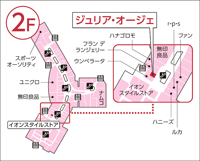 ジュリア・オージェ イオンモール各務原インター店 館内図