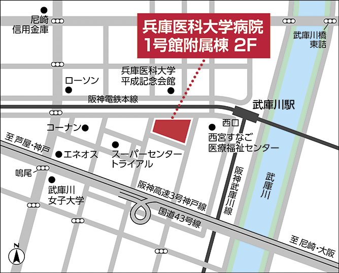 アンクス 兵庫医科大学病院店 地図
