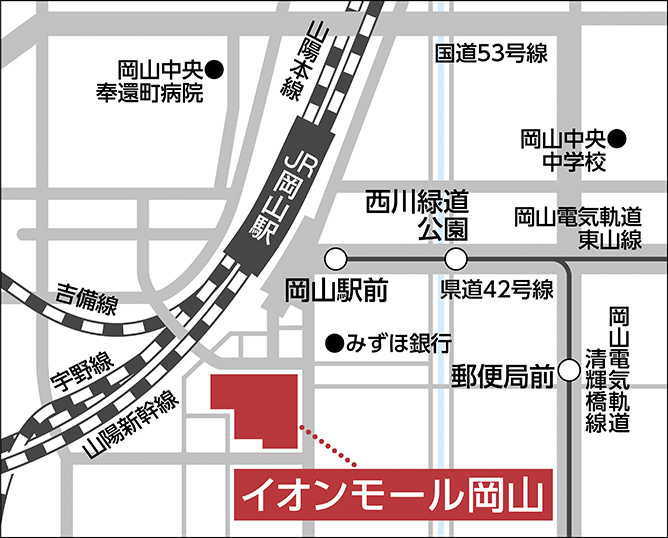 ジュリア・オージェ イオンモール岡山店 地図