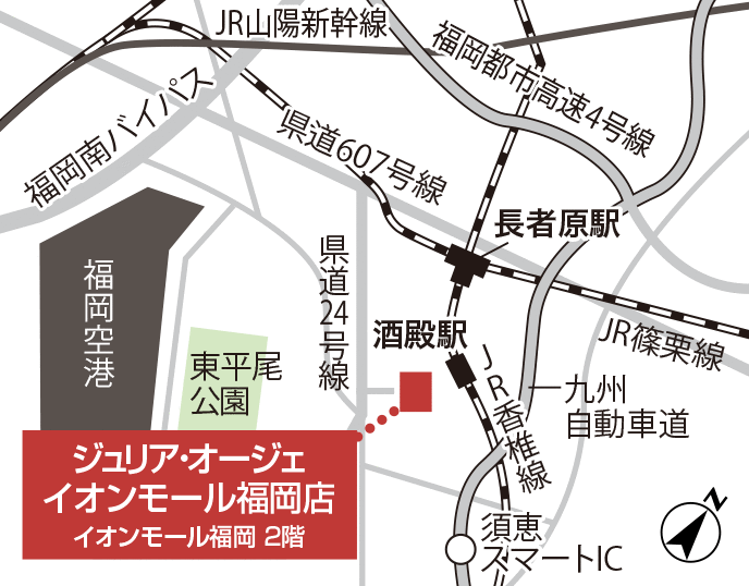 ジュリア・オージェ イオンモール福岡店 地図