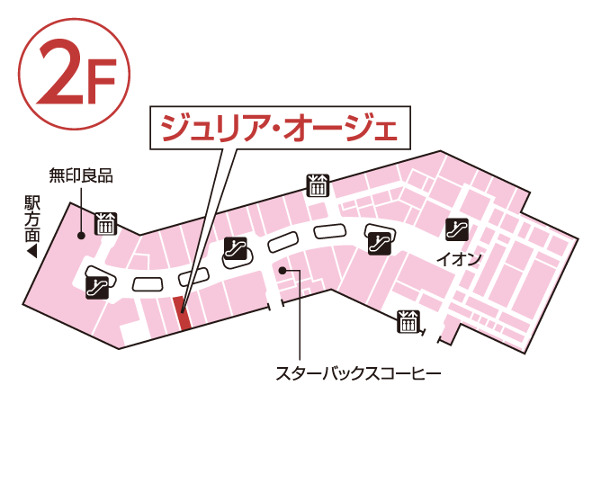 ジュリア・オージェ イオンモール八幡東店 館内図